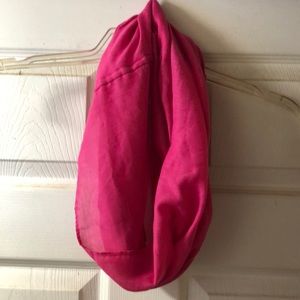 Hot pink short infinity scarf